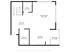 Elegant floor plan showcasing a spacious living room, modern kitchen, inviting foyer, utility room, and a cozy balcony, perfect for stylish living.