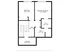 Elegant floor plan featuring a primary bedroom, additional bedroom, walk-in closet, hall, modern bath, and convenient laundry area.