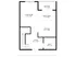 Inviting floor plan showcasing a large living room, dining area, and kitchen with an attached balcony, perfect for modern living.