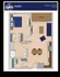 Modern 1 bed, 1 bath floor plan with open living area, balcony access, and efficient kitchen, totaling 647 sq ft.
