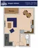 Charming Wagon Wheel 2-story floor plan with an open-concept living area, dining room, and balcony. Includes 2 bedrooms, 1.5 baths, and spans 1,411 square feet.