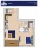Modern floor plan of The Lights Epic Building featuring 1 bedroom, 1 bathroom, a spacious living area, and a cozy balcony, totaling 517 sq ft.