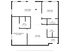 Modern floor plan showcasing a spacious living room, primary bedroom, additional bedroom, two bathrooms, and a large kitchen, ideal for comfortable living.