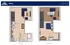 Modern 2-story unit floor plan with 1 bedroom and 1 bath, boasting a spacious living area, convenient closet storage, and an elegant atrium design.