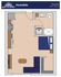 Humble Gateway studio floor plan showcasing an efficient layout including an open living area, compact kitchen, cozy sleeping space, and modern bathroom; perfect for 400-500 sq ft living.