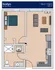 Evelyn At The Don floor plan showcasing a cozy 1 bedroom, 1 bath layout with modern kitchen, inviting living space, and convenient in-unit laundry, spanning 506 sq ft.