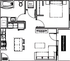 1A - 1 BED - 650SF