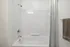 Bathroom shower showing spacious tub & shower.