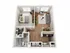 A1 - 1 Bedroom | Floor Plan 1 | Raiders Walk | Student Apartments Lubbock