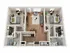 B1 - 2 Bedroom | Floor Plan 3 | Raiders Walk | Apartments Lubbock TX