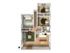 3D floorplan of three-bedroom, one-bathroom unit with furniture