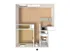 3D floorplan of one-bedroom, one-bathroom without furniture