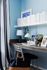 1810 The Social, interior, bedroom, blue and white decor, desk and chair