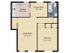 1 Bedroom Deluxe Floorplan