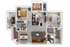 2 bedroom 2 bath w/den