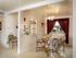Decorated dining room | Red drapes