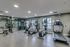 Modern apartment gym featuring state-of-the-art cardio machines and weight equipment, ideal for fitness enthusiasts.