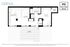 Chic floor plan featuring 1 bedroom, modern open-concept kitchen and living room, with a large terrace.