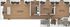 Modern floor plan showcasing a spacious layout with two bedrooms, a large living/dining area, and an elegant kitchen. Includes versatile office/den space and two luxurious bathrooms.
