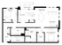 Modern apartment floor plan featuring 2 spacious bedrooms, open kitchen with island, elegant dining and living areas, large patio, utility room, and luxurious master bath.