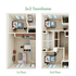 3x3 Townhome