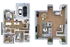 Contemporary 3D floor plan showcasing a spacious two-story home with an open-concept kitchen, living and dining areas, four bedrooms, three bathrooms, and a two-car garage.