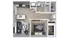 Chic apartment floor plan featuring an open kitchen, inviting living area, spacious bedroom, and modern bathroom.