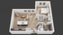 WonderBlock 3D Floor Plan Image - Lantern - One Bedroom, One Bathroom, 804 sqft.