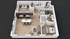 WonderBlock 3D Floor Plan Image - Lookout - Two Bedroom, Two Bathroom, 1,289 sqft