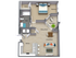 One Bedroom Apartment Floorplan - I STREET Modern Apartments - Bentonville Arkansas