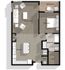 Tranquility 1-bedroom floor plan