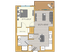 1 Bedroom w/ Balcony floor plan image