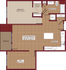 One Bedroom with Den Floorplan | The James Apartments | Haverhill MA Apartments