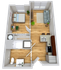 1 bedroom, 1 bathroom