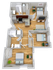 3 bedroom, 2 bathroom