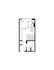 Modern floor plan showcasing a stylish studio apartment with an open-concept living area, built-in desk, cozy sleeping space, and a full bathroom.