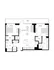 Elegant floor plan showcasing 2 spacious bedrooms, open-concept living area, modern kitchen with island, extensive terrace, and luxurious bathrooms.