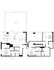 Modern two-level floor plan with spacious terrace, featuring four bedrooms, open-concept living and dining area, and sleek kitchen design.