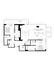 Modern apartment floor plan with 2 spacious bedrooms, elegant open-concept living and kitchen area, featuring dual balconies and convenient walk-in closets.