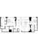 Elegant floor plan showcasing 2 spacious bedrooms, modern kitchen with island, dining area, cozy living room, and two stylish bathrooms with walk-in closets.