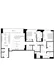 Modern apartment floor plan showcasing 3 bedrooms, spacious living and dining area, open kitchen with island, and multiple bathrooms.