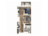 Modern 3D floor plan showcasing a chic 1-bedroom apartment with spacious living area, stylish kitchen, and cozy balcony.