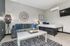 Living space in studio apartment