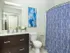 Apartment counter, toilet, and shower