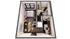 Contemporary one-bedroom apartment floor plan with stylish furnishings and open layout.