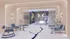 Elegant and modern apartment lobby with stylish seating, artistic lighting, and contemporary decor at River Rapids.