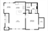 Elegant 1-bedroom floor plan with spacious living room, modern kitchen, and cozy dining area, complemented by a convenient laundry room.