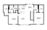 Spacious 2-bedroom floor plan with open living area, modern kitchen, dining room, and convenient laundry space for comfortable living.