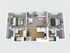 Chic 3D floor plan showcasing 2 bedrooms, cozy living area, modern kitchen, and two bathrooms.
