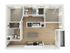 B8 Two Bedroom Floor Plan | 2501 Beacon Hill | Kansas City, MO Apartments